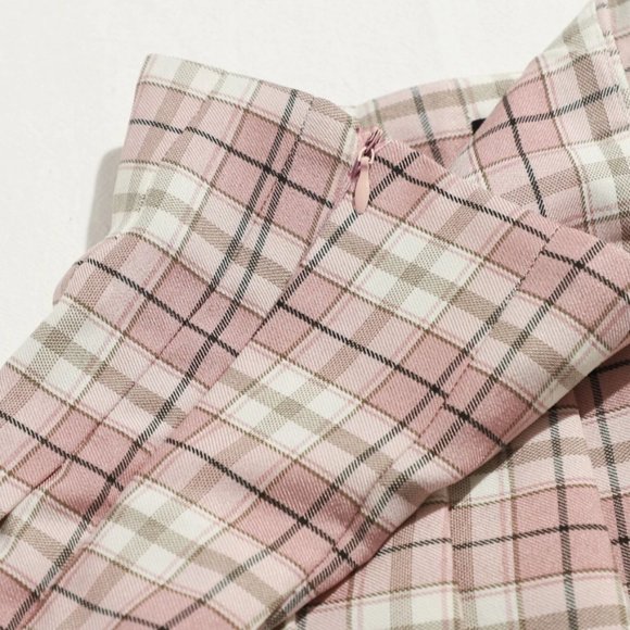 SHEIN Tartan Pleated Skirt Pink - Picture 7 of 7